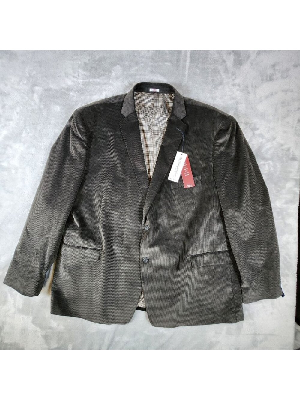 Saddlebred Heritage Corduroy Sport Coat 54L Gray Academia Business Event Western
